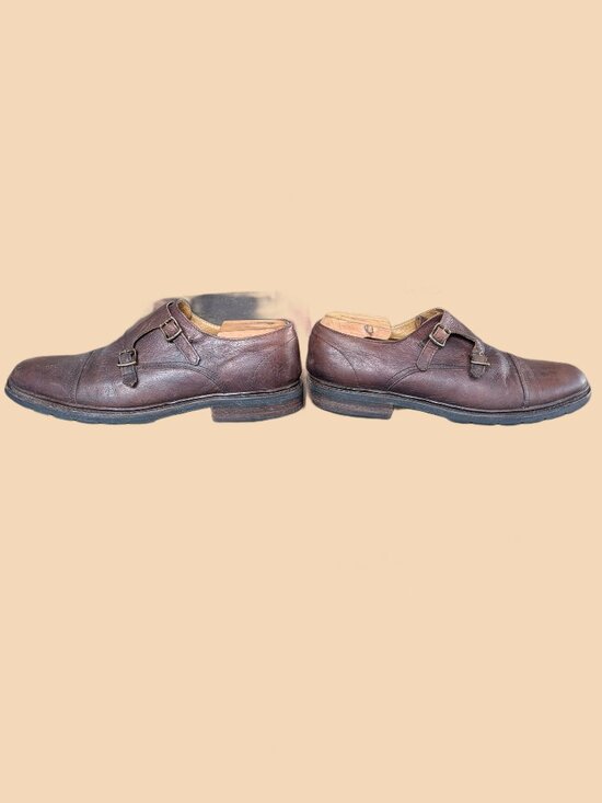Frye Men\'s  Brown Leather - 2-Buckle Loafer with Rubber soles - Size 10 D main image 11